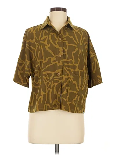 Pre-owned Prana Short Sleeve Blouse In Brown
