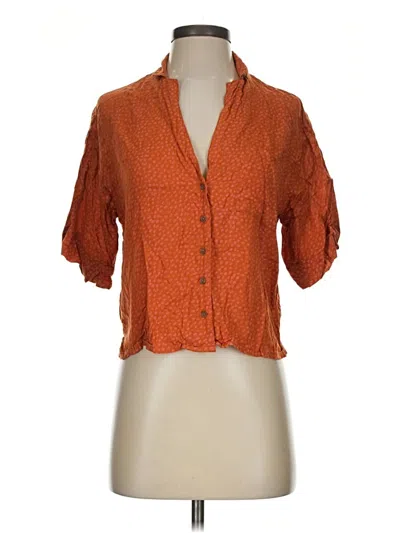 Pre-owned Prana Short Sleeve Blouse In Orange