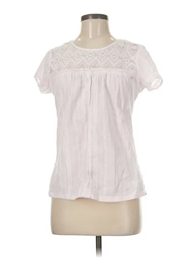 Pre-owned Prana Short Sleeve Blouse In White