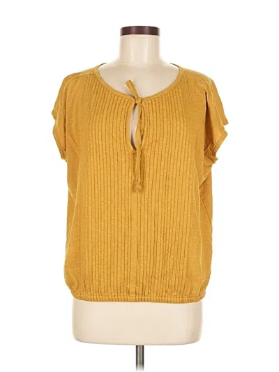Pre-owned Prana Short Sleeve Blouse In Yellow