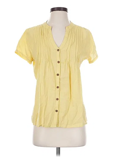 Pre-owned Prana Short Sleeve Blouse In Yellow