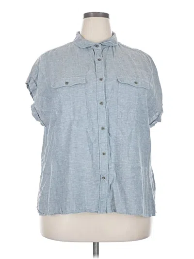 Pre-owned Prana Short Sleeve Button Down Shirt In Blue