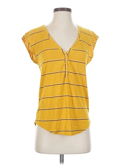 Pre-owned Prana Short Sleeve Henley Shirt In Yellow