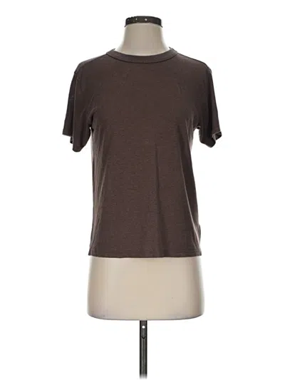 Pre-owned Prana Short Sleeve Top Brown Crew Neck Tops