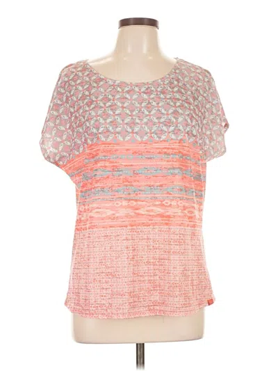 Pre-owned Prana Short Sleeve Top Orange Square Neckline Tops
