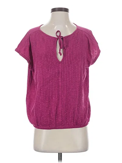 Pre-owned Prana Short Sleeve Top Pink Keyhole Neckline Tops