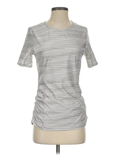 Pre-owned Prana Short Sleeve Top Silver Crew Neck Tops