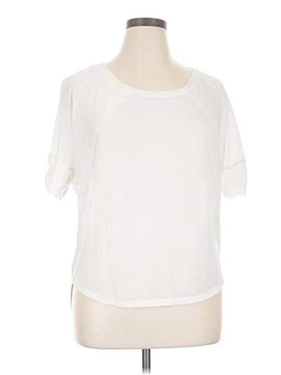 Pre-owned Prana Short Sleeve Top White Crew Neck Tops