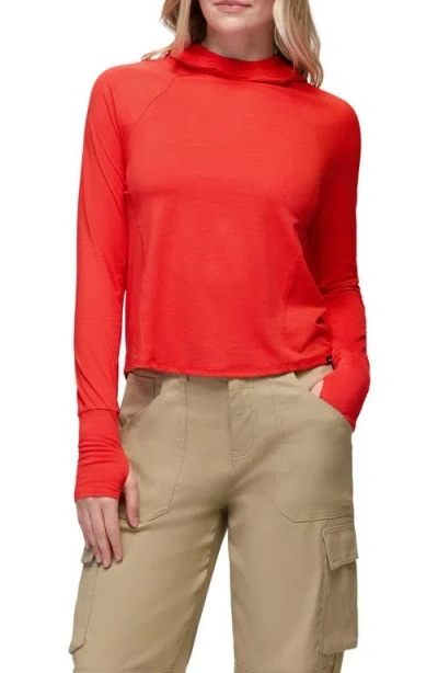 Prana Sol Searcher Upf 50 Sun Hoodie In Pikes Red