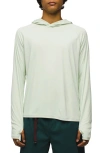 Prana Sol Shade Long Sleeve Hooded Performance Top In Pale Aloe