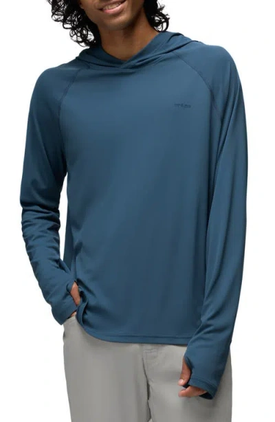 Prana Sol Shade Long Sleeve Performance Hoodie In Blue