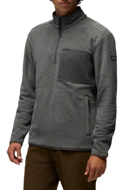 Prana Stretch Zion Fleece Quarter Zip Pullover In Black