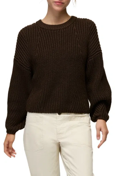 Prana Sunday River Crewneck Sweater In Dark Roast