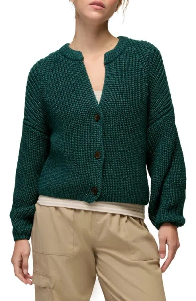 Prana Sunday River Short Cardigan In Green