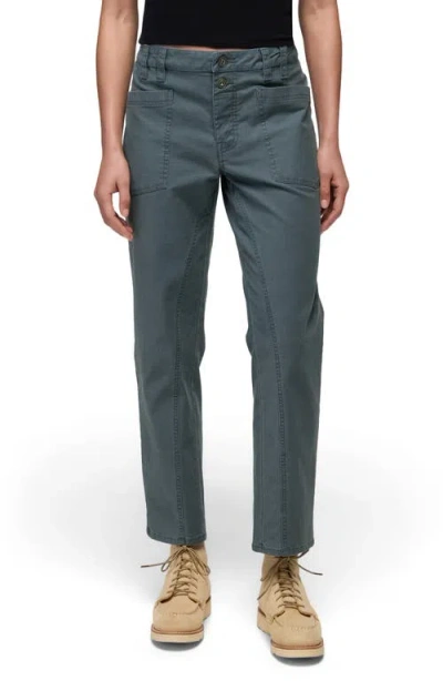Prana Suton Mid Rise Organic Cotton Blend Ankle Pants In Gray