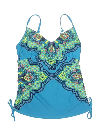 Pre-owned Prana Swimsuit Top Blue Paisley Pattern Swimwear