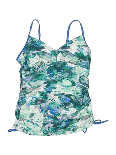 Prana Swimsuit Top Blue Print Pattern Swimwear