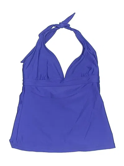 Pre-owned Prana Swimsuit Top Blue Solid Pattern Swimwear