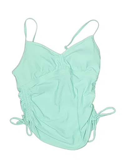 Pre-owned Prana Swimsuit Top Green Solid Pattern Swimwear