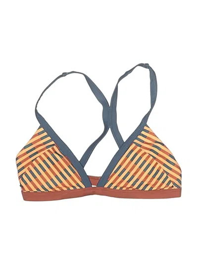 Pre-owned Prana Swimsuit Top Orange Argyle Pattern Swimwear
