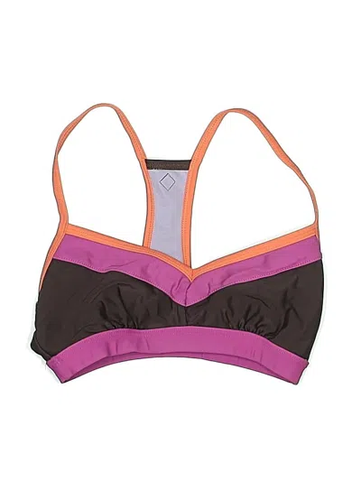 Pre-owned Prana Swimsuit Top Purple Color Block Pattern Swimwear