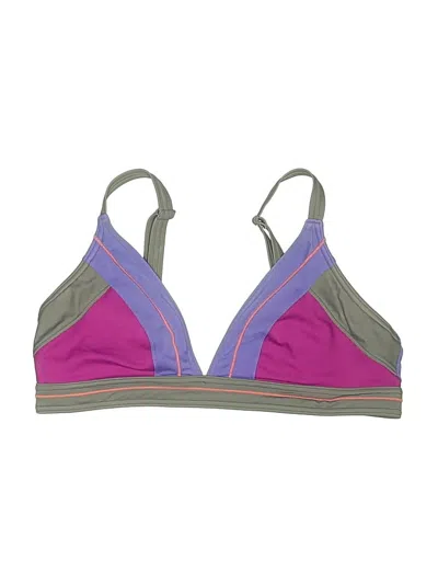 Pre-owned Prana Swimsuit Top Purple Color Block Pattern Swimwear
