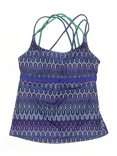 Pre-owned Prana Swimsuit Top Purple Print Pattern Swimwear
