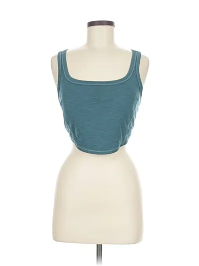Pre-owned Prana Tank Top Teal Strapless Neckline Tops In Blue