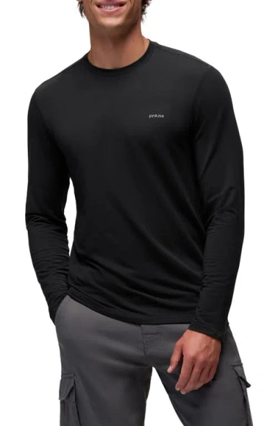 Prana Tolmie Tech Performance Long Sleeve T-shirt In Black