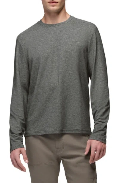 Prana Tolmie Tech Performance Long Sleeve T-shirt In Heather Grey