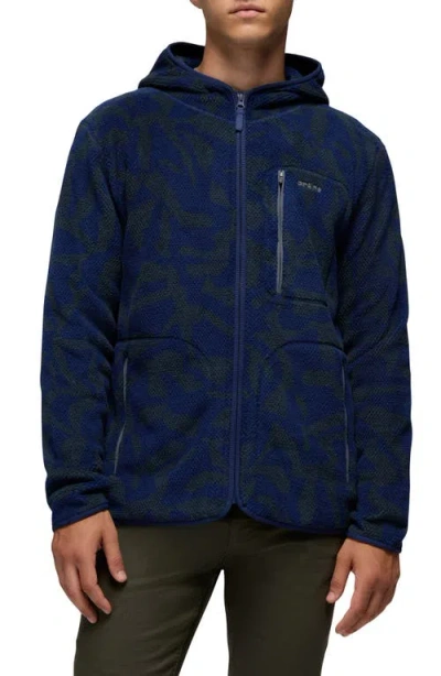 Prana Tuff Fluff Fleece Full Zip Hoodie In Blue