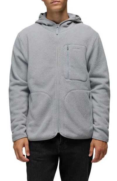 Prana Tuff Fluff Fleece Full Zip Hoodie In Gray