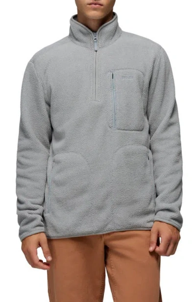 Prana Tuff Fluff Fleece Half Zip Pullover In Gray