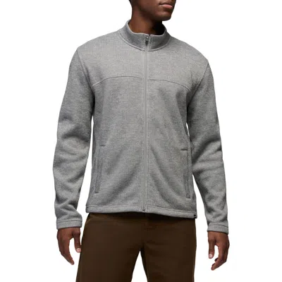 Prana Two Harbors Full Zip Jacket In Heather Grey