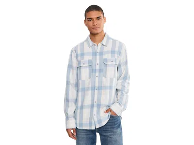 Prana Westbrook Flannel Shirt Men's Long Sleeve Button Up Alba: Md In Blue