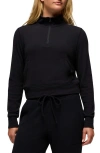 Prana Willow West Crop Half-zip Sweatshirt In Black