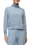 Prana Willow West Crop Half-zip Sweatshirt In Blue