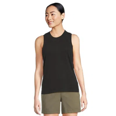 Prana Women's  Everyday Tank Top Black Cotton Relaxed Fit Crew Neck Gbo875