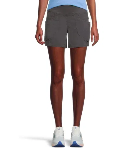 Prana Women's  Kanab Shorts ' Charcoal Stretch 5" Inseam Elastic Waist Kfc419 In Gray