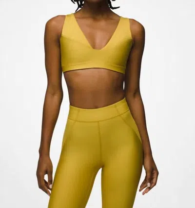 Prana Women's Sculpt Send Off Sport Bra In Golden Leaf In Green