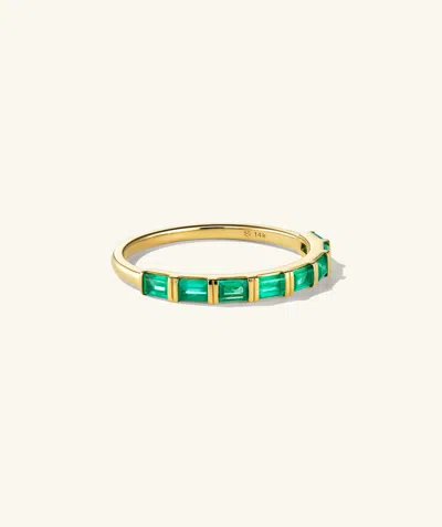 Pranda Baguette Emerald Half Eternity Band