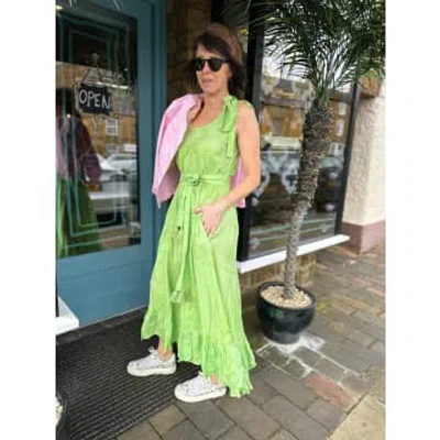 Pranella Atzaro Lime Maxi Dress In Green