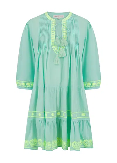 Pranella Bonbon Mini Dress Mint Lime In Green