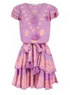 Pranella Iona Lilac Peach Mini Dress In Pink