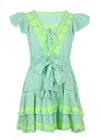 Pranella Ray Mini Dress Mint/lime In Green