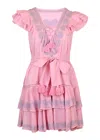 Pranella Ray Mini Dress Pink/lilac In Pink