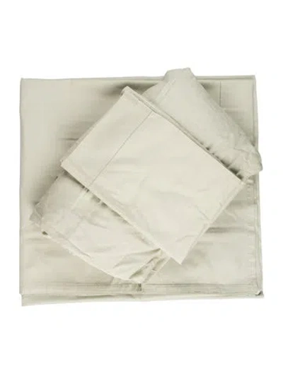 Pre-owned Pratesi 4-piece Cotton Twin Sheet Set In Green