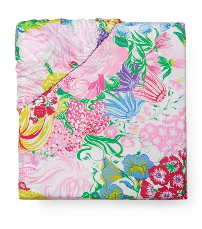 Pratesi Cotton Millefiori King Fitted Sheet In Pink
