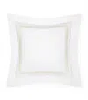 Pratesi Cotton Tre Righ Square Pillowcase In White