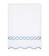 Pratesi Cotton Treccia Bath Sheet In White/medium Blue